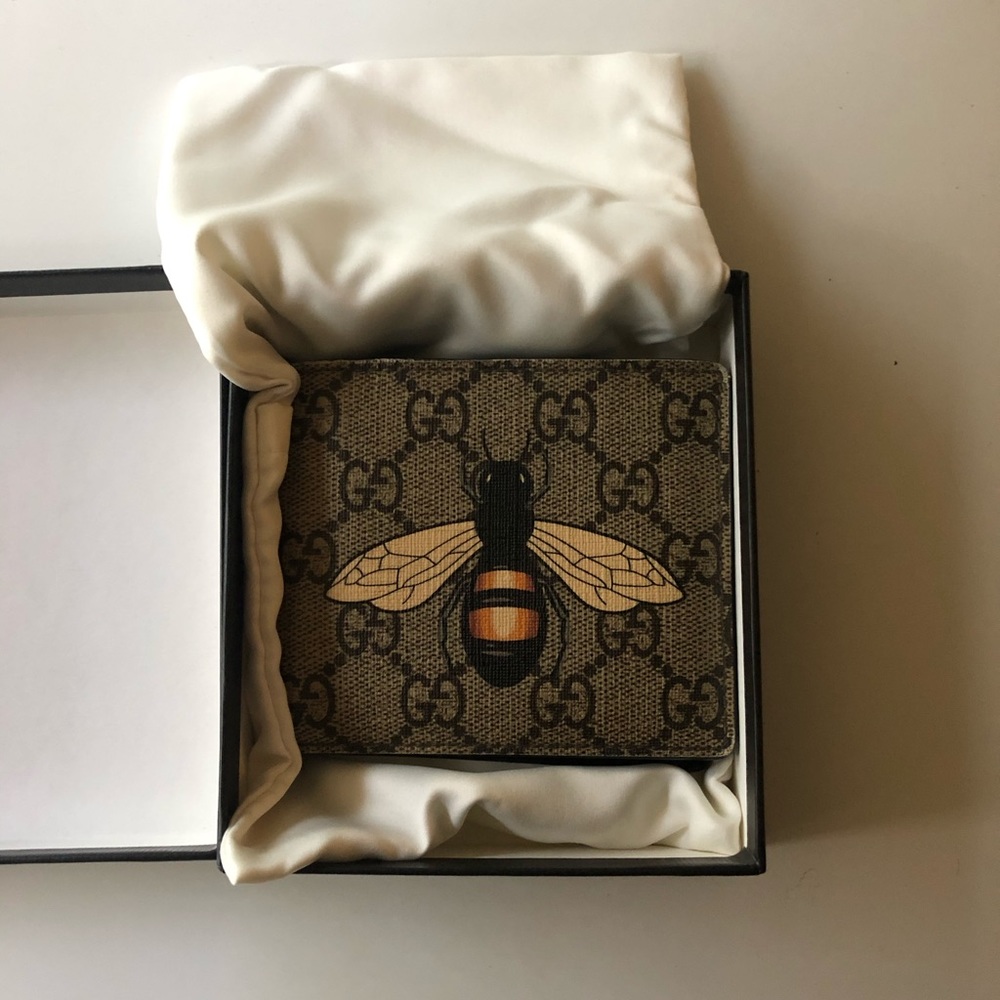 Bee print GG Supreme wallet
